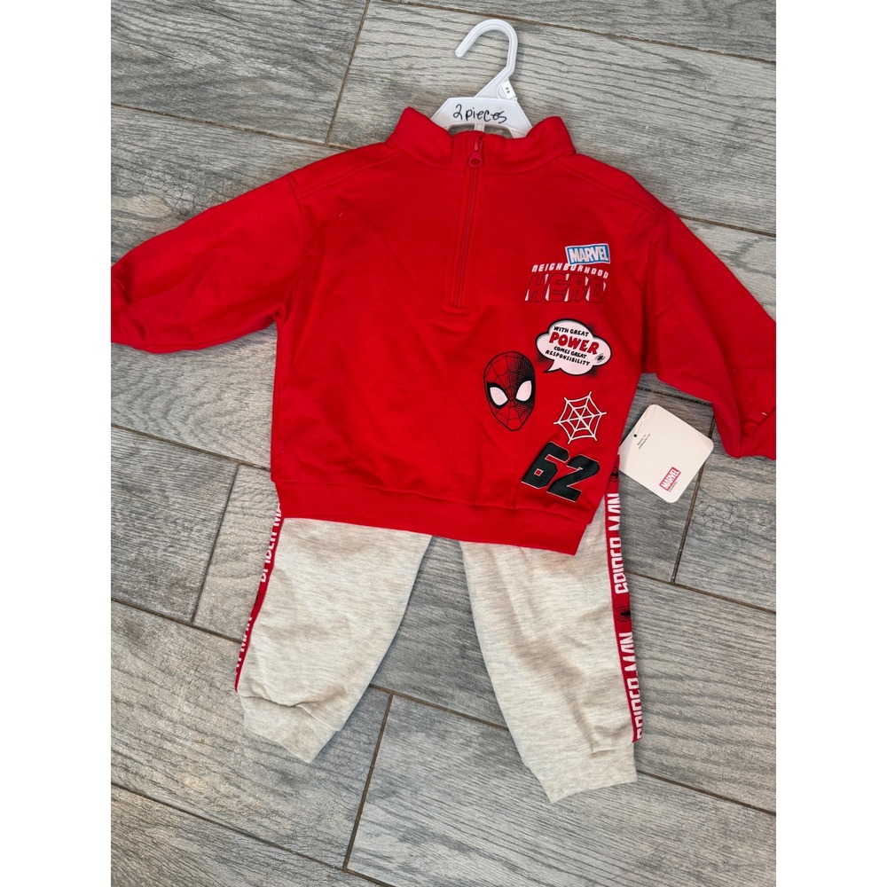Marvel Spider-Man Jogger Set 18M Sweatshirt Boys 18 Months NWT Spiderman 2 pc